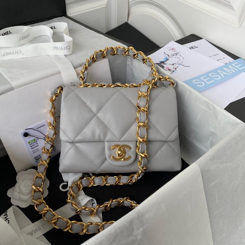 Chanel Handbags AS3498 Sheepskin Grey